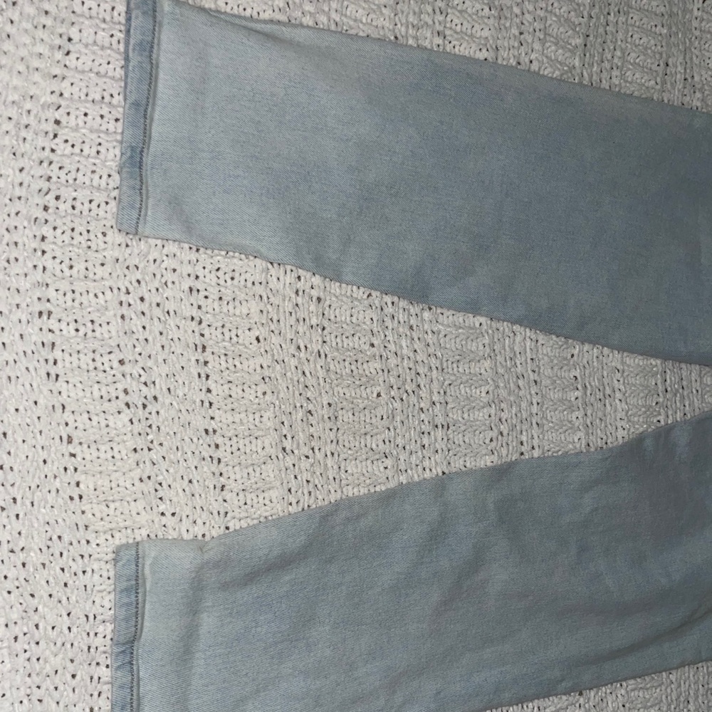 Light wash high rise mom jeans